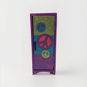 Justic Peace Doll Locker purple Aqua Glitter Bling 14-18 Inch Doll
